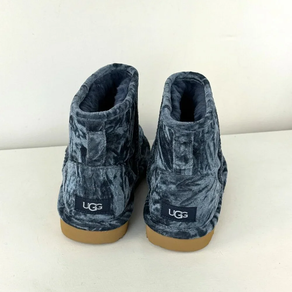Youth US Size 6 - UGG Classic Mini II Velvet Fashion Winter Boots - Ocean Blue